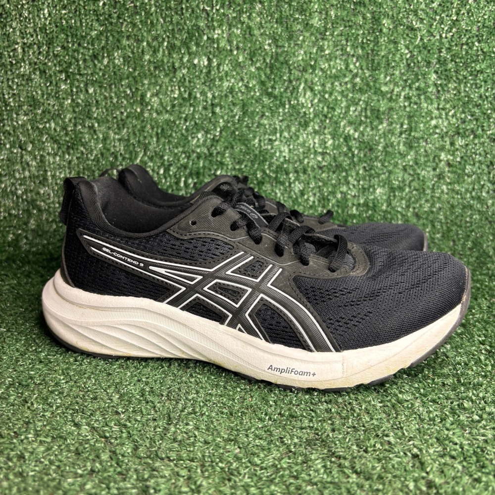 ASICS Gel-Contend 9 Mesh AmpliFoam Athletic Running Shoes Black Womens Sz 7 Wide